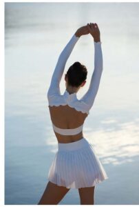 Open Back Bra Yoga Long Sleeve Crop Top With flat waist legging