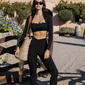 Step into effortless elegance with the Wavy Square Neck Long Sleeve Yoga Top with V-Waist Legging. This stylish 2-piece set features a square neckline with soft wavy edges, creating a graceful yet modern silhouette. The long sleeve crop top offers light support and a flattering fit, ideal for yoga, stretching, or casual wear. Paired with V-waist leggings, this set enhances your natural curves while providing a secure, smooth hold around the waist. The breathable, stretchable fabric keeps you comfortable and confident throughout your workout or day. Features: Elegant wavy square neck long sleeve crop top V-waist leggings for a sculpted, flattering fit Soft, stretchable, and quick-dry performance fabric Ideal for yoga, pilates, workouts, or daily wear Comfortable, stylish, and supportive 2-piece set