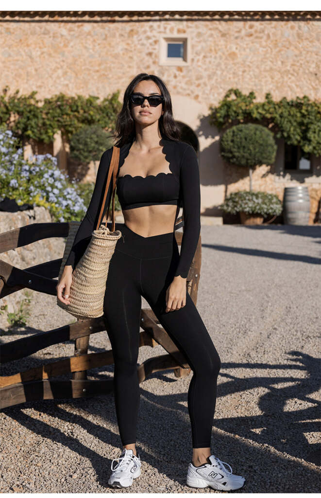 Step into effortless elegance with the Wavy Square Neck Long Sleeve Yoga Top with V-Waist Legging.
This stylish 2-piece set features a square neckline with soft wavy edges, creating a graceful yet modern silhouette. The long sleeve crop top offers light support and a flattering fit, ideal for yoga, stretching, or casual wear.

Paired with V-waist leggings, this set enhances your natural curves while providing a secure, smooth hold around the waist. The breathable, stretchable fabric keeps you comfortable and confident throughout your workout or day.

Features:

Elegant wavy square neck long sleeve crop top

V-waist leggings for a sculpted, flattering fit

Soft, stretchable, and quick-dry performance fabric

Ideal for yoga, pilates, workouts, or daily wear

Comfortable, stylish, and supportive 2-piece set