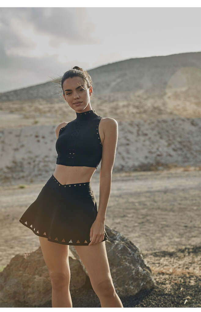 Women’s High Neck Yoga Top & Tennis Skirt Outfit - Image 5