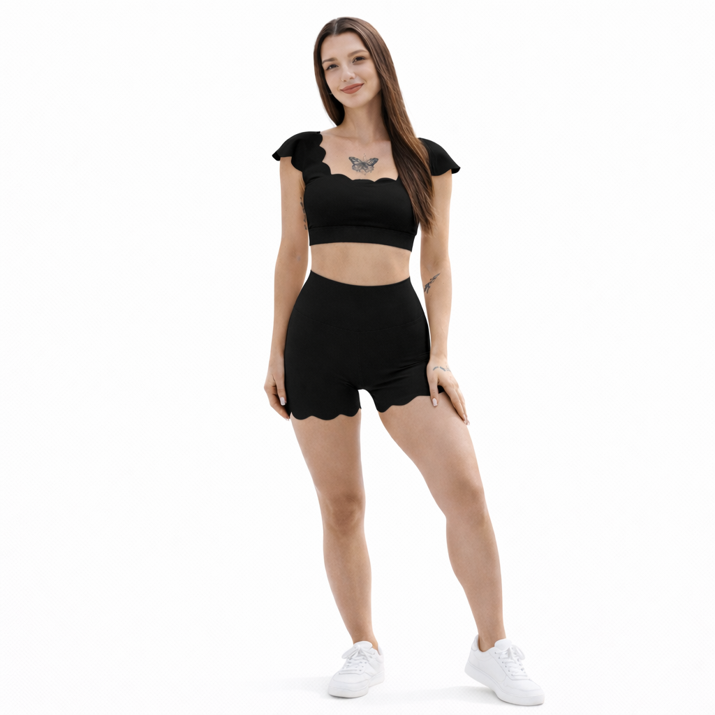 Elegant Scallop Edge Top – Wide Shoulder Straps - Image 13