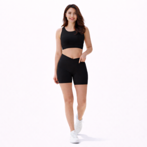 Crisscross Backless Sports Bra & V-Waist Shorts Set