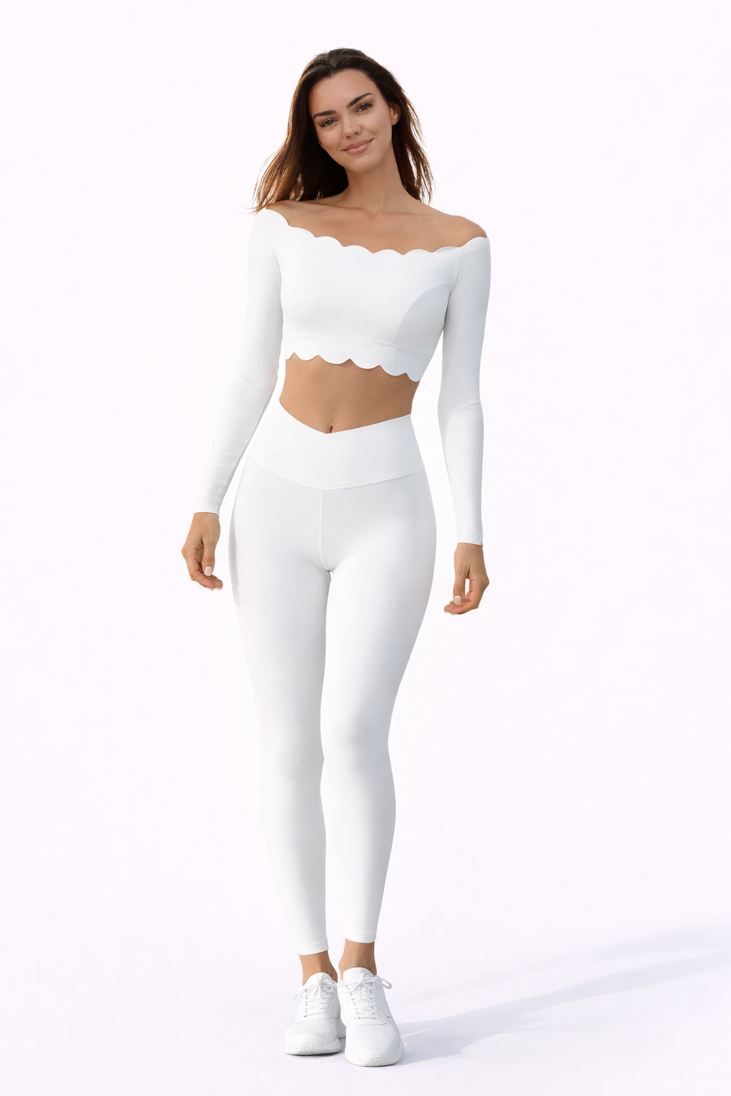 SELINE Wavy Off-Shoulder Long Sleeve With V waist legging - Image 6