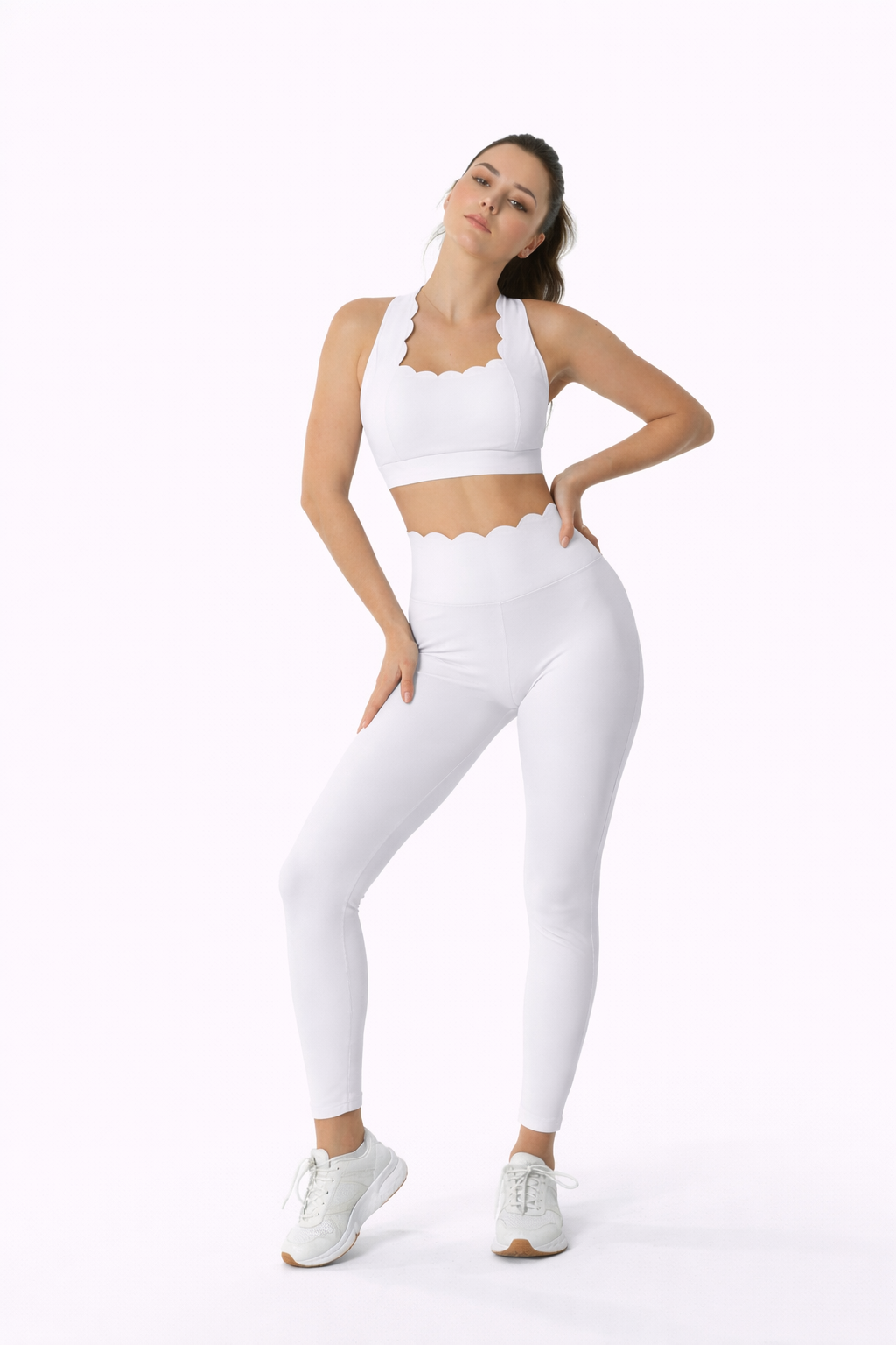 SELINE Women’s Push-Up Wavy Cross-Back Yoga Set with Leggings - Image 2