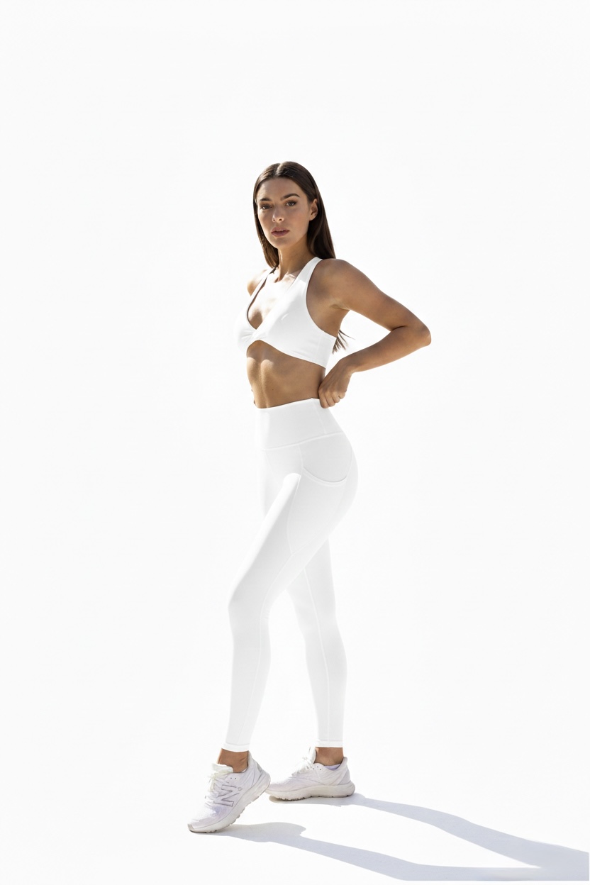 V-Neck Slim Fit Sports Bra – Cross Back Design With legging - Image 4