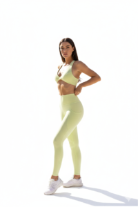 V-Neck Slim Fit Sports Bra – Cross Back Design With legging