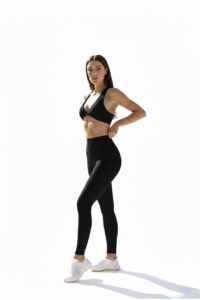 SELINE V-Neck Open-Back Sports Bra & High-Waist Leggings Set