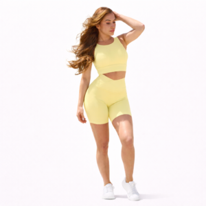 Women’s Crisscross Backless Sports Bra & V-Waist Shorts Set