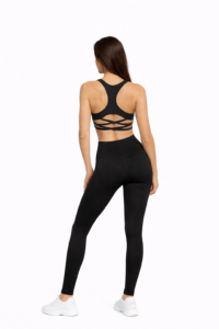 Low Scoop Neck Tank Top, Racerback Sports Bra & Leggings Set