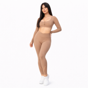SELINE Women’s Long Sleeve Cut-Out Yoga Set with V-Waist Leggings