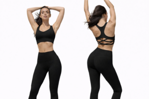 Low Scoop Neck Tank Top – Racerback Sports Bra With legging