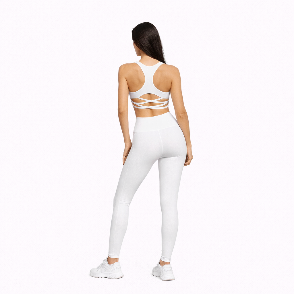 SELINE Scoop Neck Tank Top, Racerback Sports Bra & High-Waist Leggings Set - Image 9