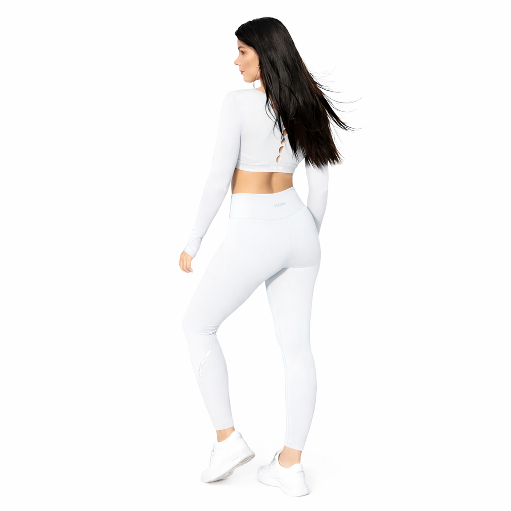 SELINE Women’s Long Sleeve Cut-Out Yoga Set with V-Waist Leggings - Image 8