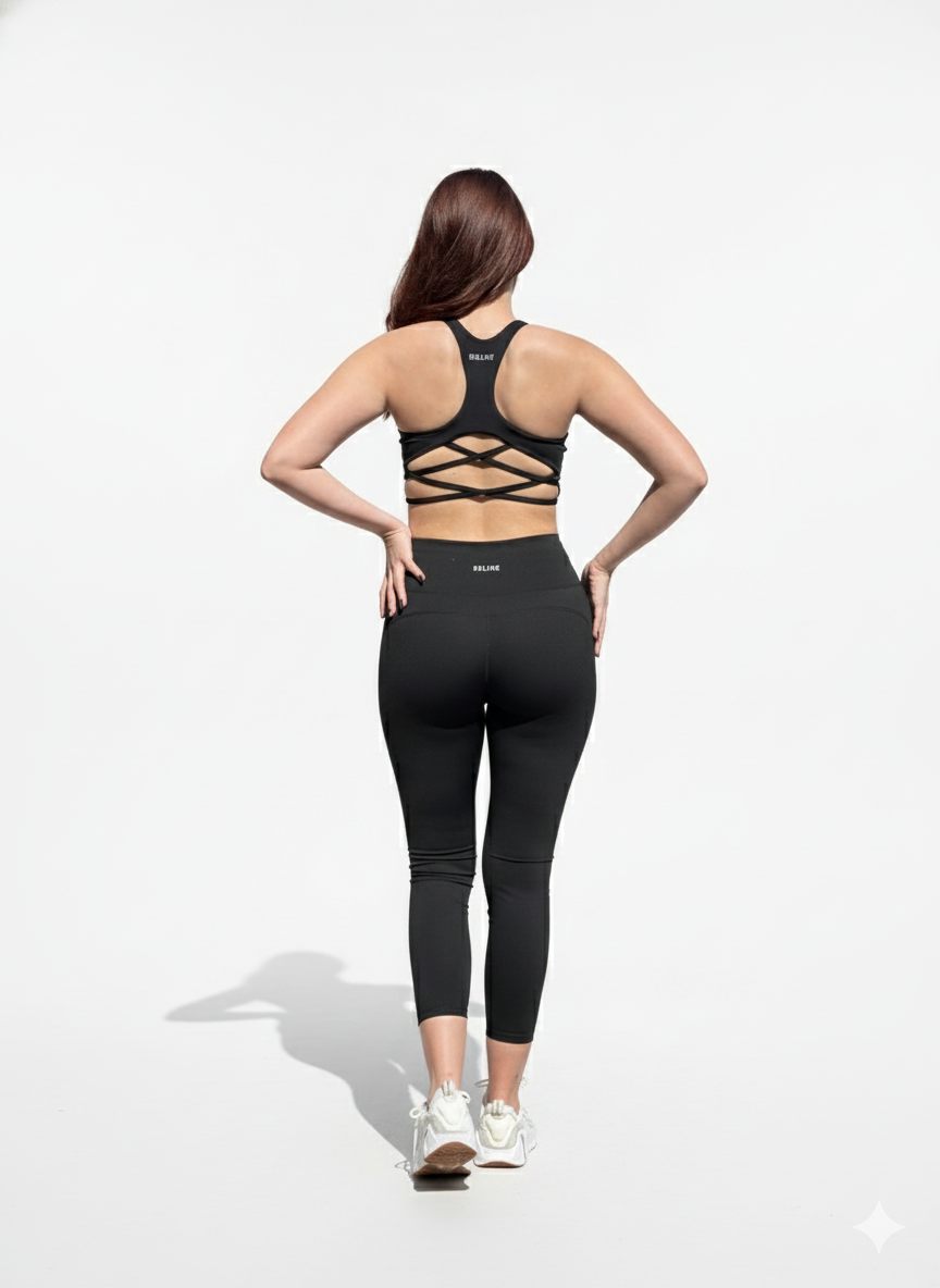 SELINE Scoop Neck Tank Top, Racerback Sports Bra & High-Waist Leggings Set - Image 4