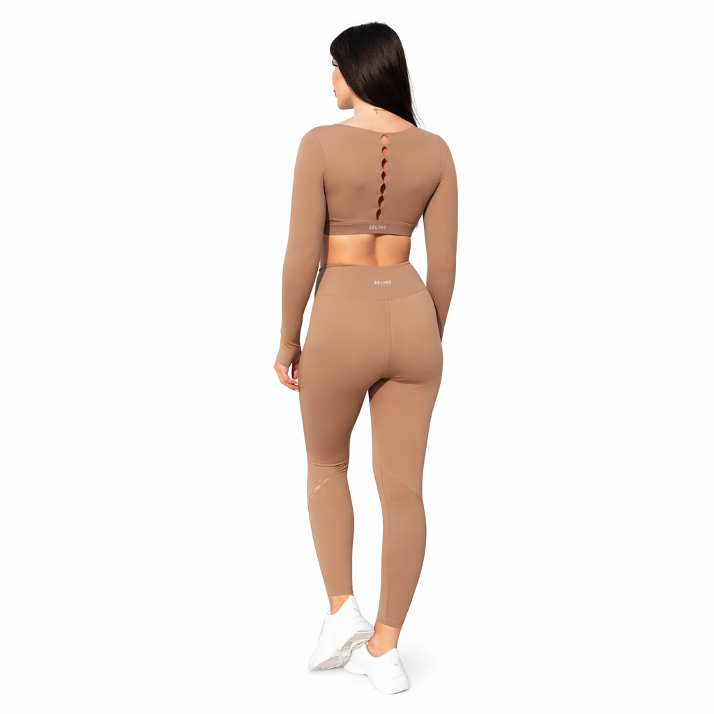SELINE Women’s Long Sleeve Cut-Out Yoga Set with V-Waist Leggings - Image 14