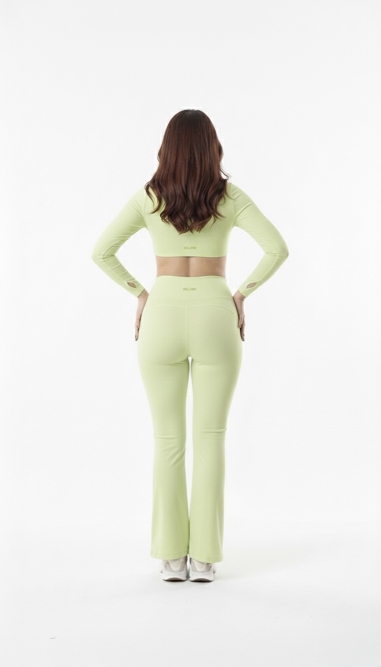 SELINE Women’s Twist-Front V-Neck Long Sleeve Crop Top & Flare Pants Set - Image 13