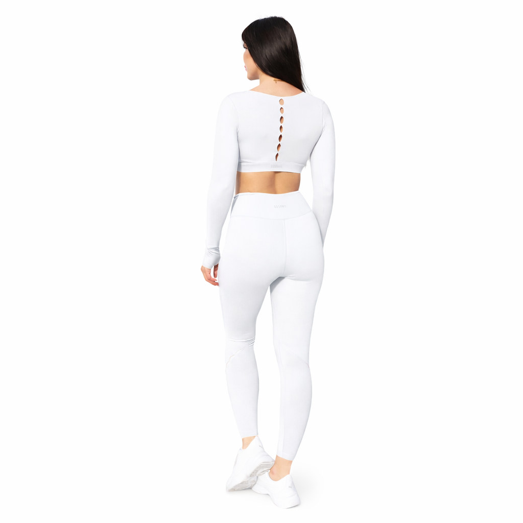 SELINE Women’s Long Sleeve Cut-Out Yoga Set with V-Waist Leggings - Image 9