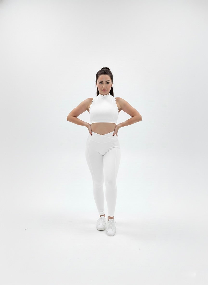 SELINE Wavy Backless Sleeveless Fitness Crop Top & V-Waist Leggings Set - Image 4