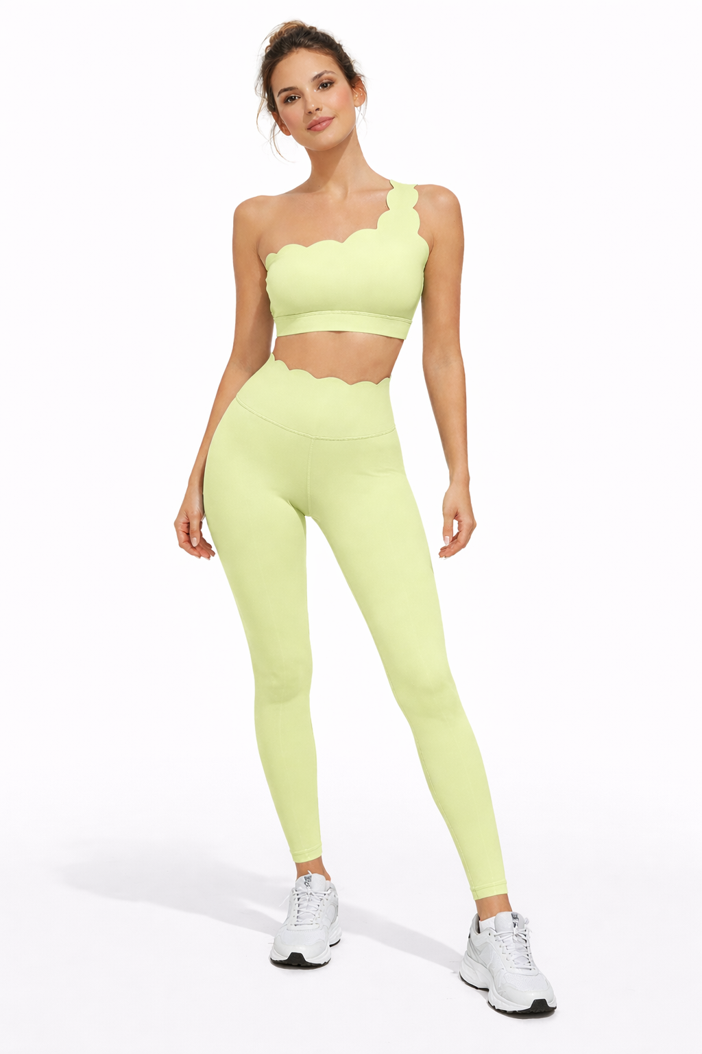 SELINE Women’s One-Shoulder Wavy Crop Top & High-Waist Leggings Set - Image 13
