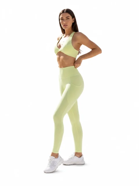 SELINE V-Neck Open-Back Sports Bra & High-Waist Leggings Set