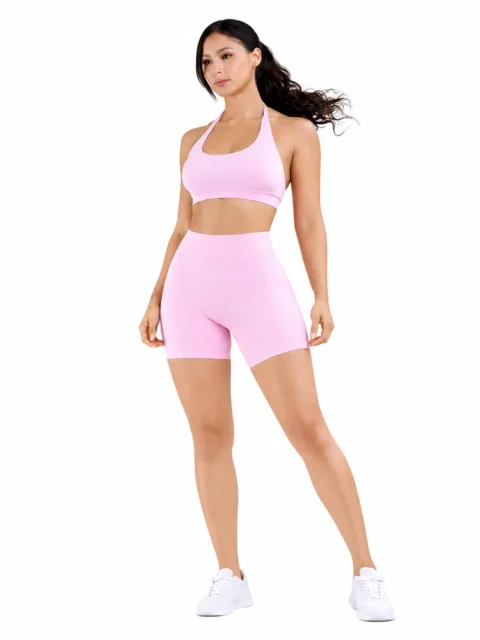 SELINE Women’s Seamless High-Waist Scrunch Butt Shorts & Sports Bra Set