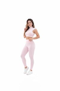 Wavy Hollow Back Crop Top with wasit legging