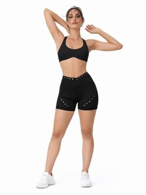 SELINE Women’s Racerback Sports Bra & High-Waist Breathable Yoga Shorts Set