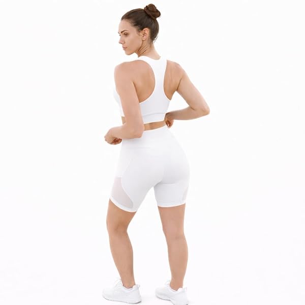 Women’s Summer Mesh Patchwork Sports Set - SHORT - Image 2