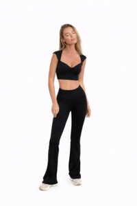 Women’s Tight Sports Bra – Sleeveless Crop Top With flare pant
