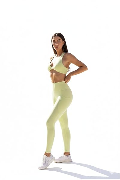 V-Neck Slim Fit Sports Bra – Cross Back Design With legging - Image 2