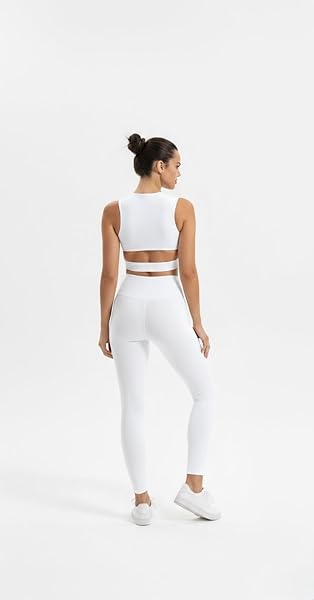 Women’s Cutout Corset Sports Bra – Fixed Cup Fitness Tank Top With V legging - Image 3